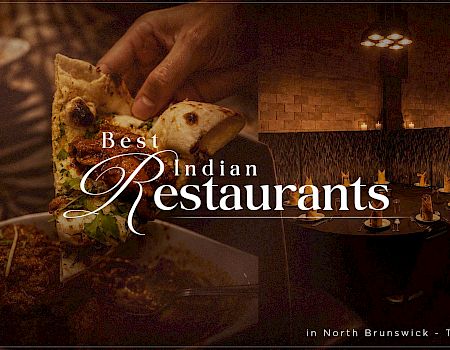A promotional banner for Tikka Masala showing an Indian meal and dining room, with text “Best Indian Restaurants” and “Indian fusion” displayed.